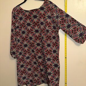 Old Navy Red and Blue Patterned Blouse
